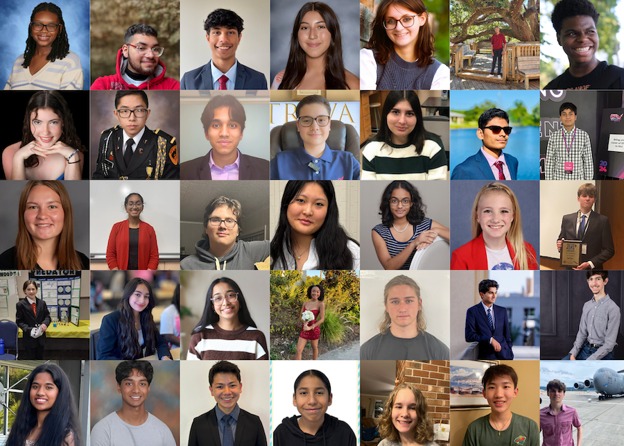 A grid of smiling students. 