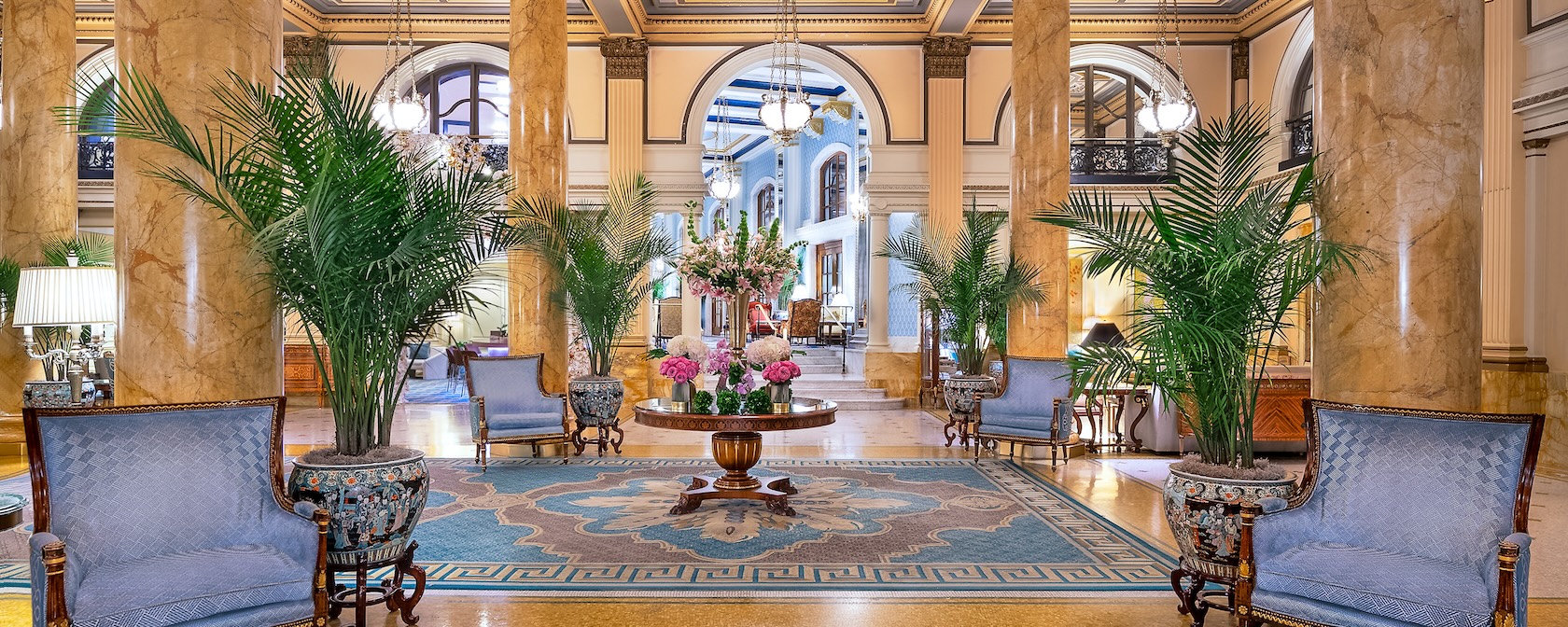 The ornate lobby of the Willard InterContinental Washington, D.C.
