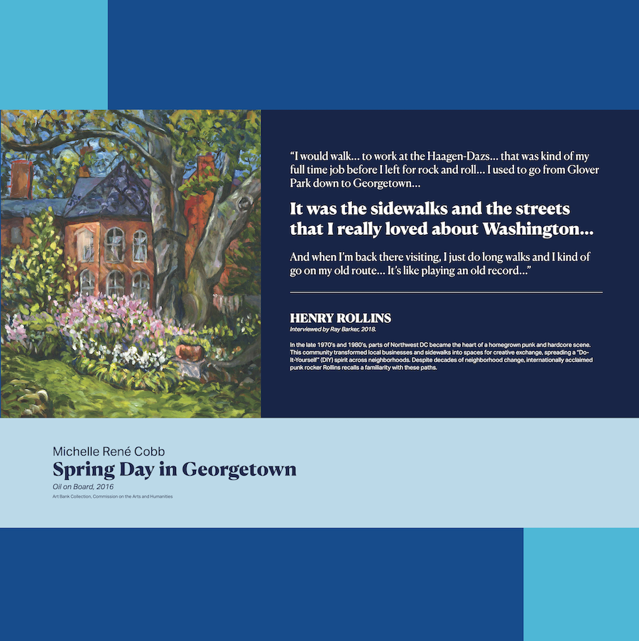 A poster featuring a spring garden and house illustration with marketing text