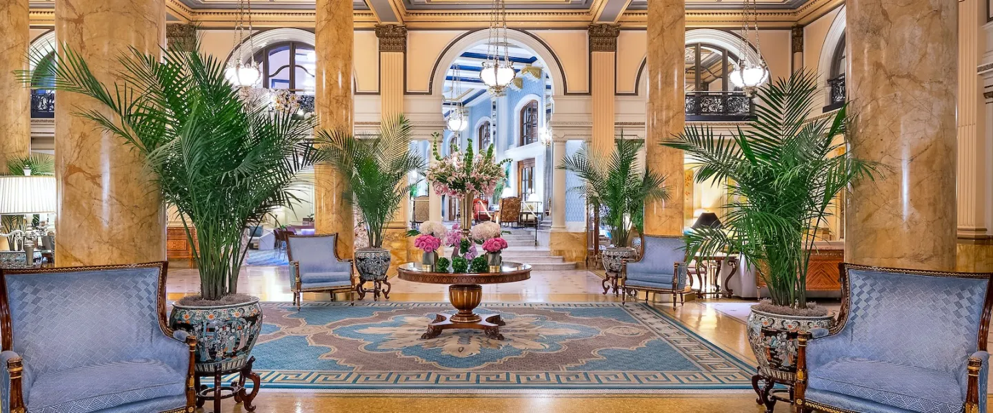 The ornate lobby of the Willard InterContinental Washington, D.C.